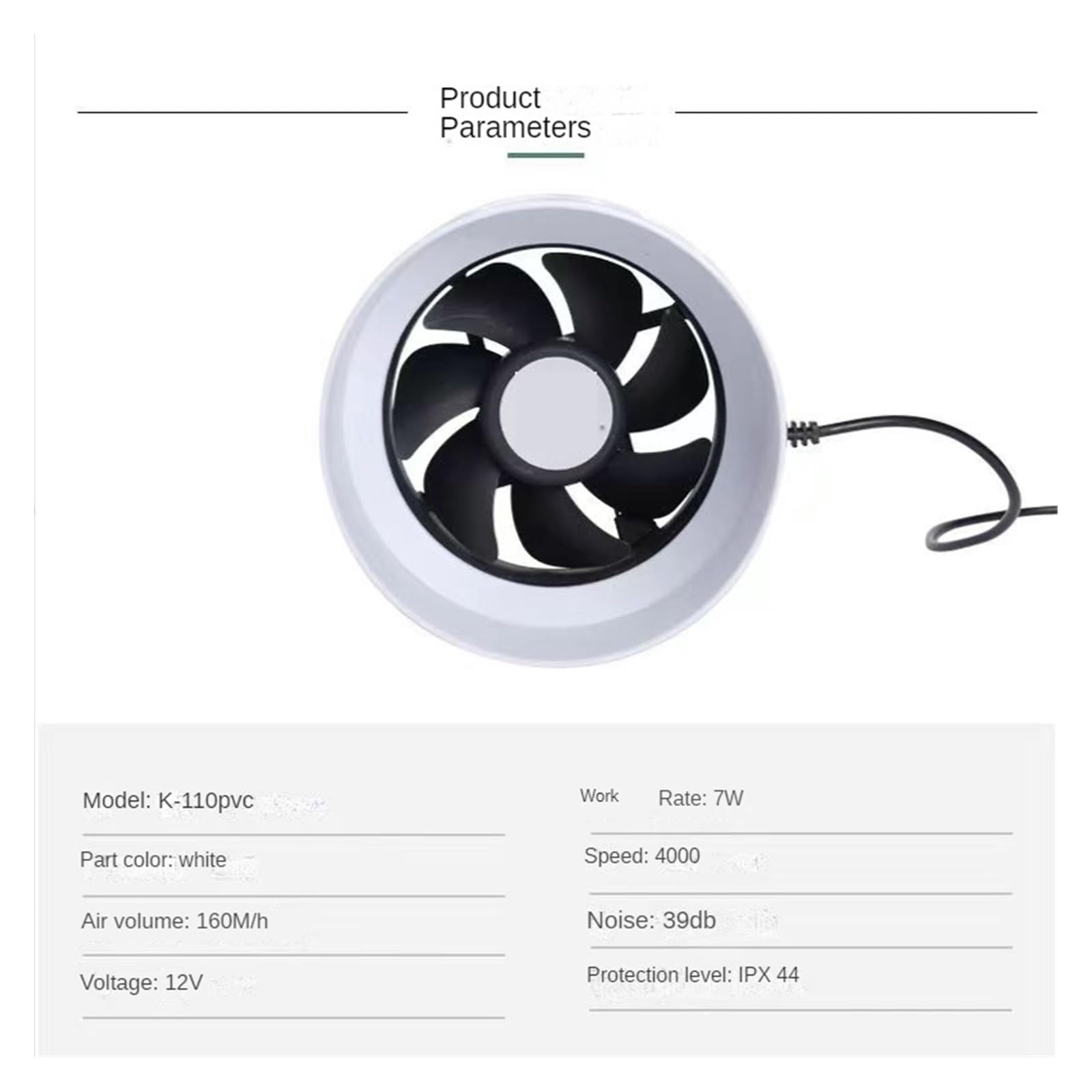 Ventilatore di scarico, Estrattore d'aria for finestra da soffitto con tubo 4 pollici, for bagno, WC, cucina, condotto, soffitta