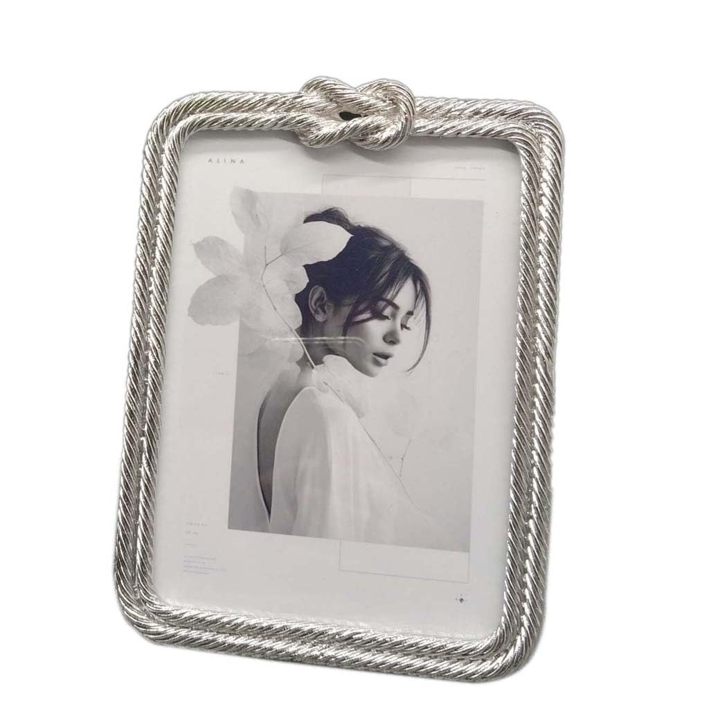 ZXWSTORE Metal Photo Frame, Table Decoration Photo Frame, Silver