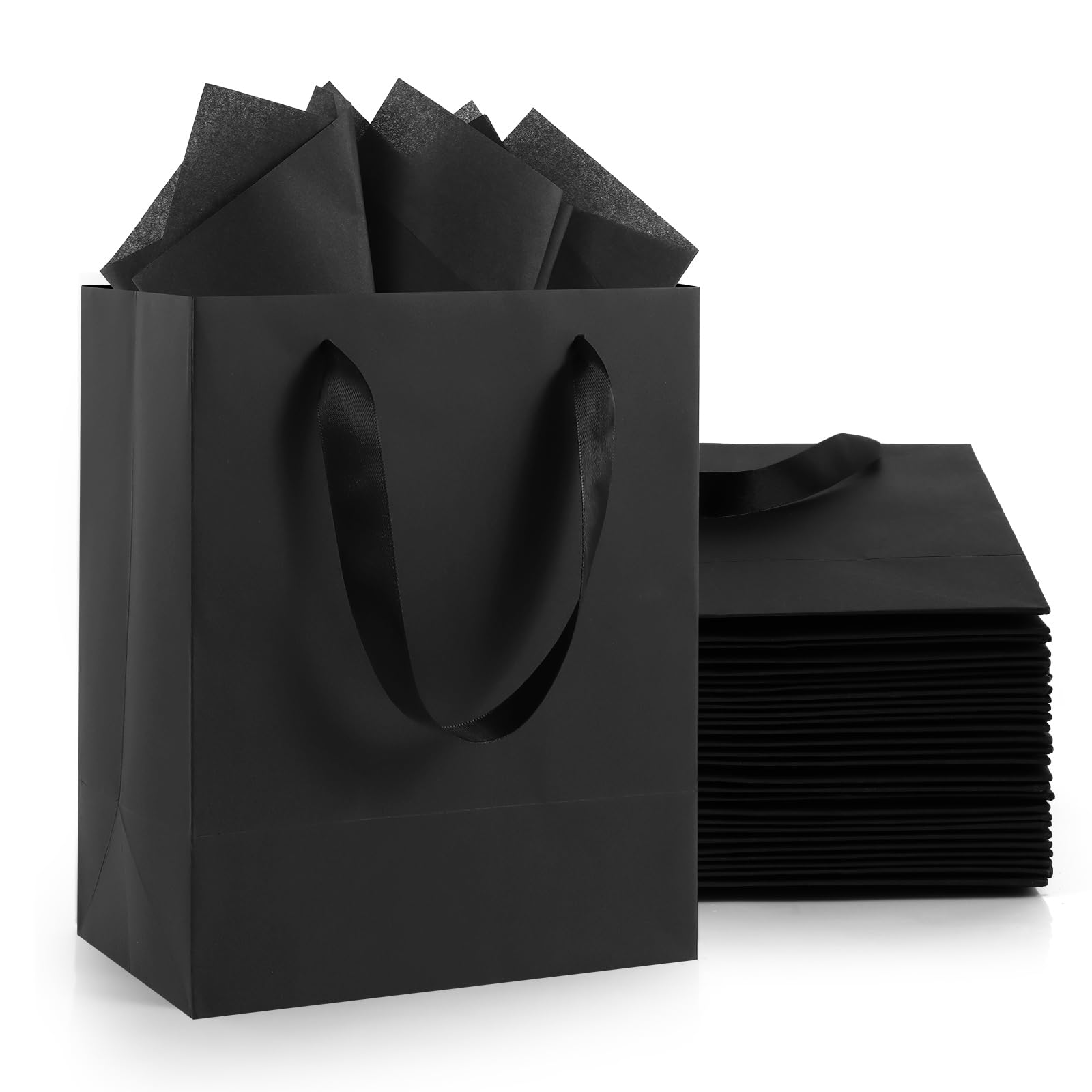 Epoesch 30 Pack Black Small Gift Bags - gift wrapping supplies | Mubboo