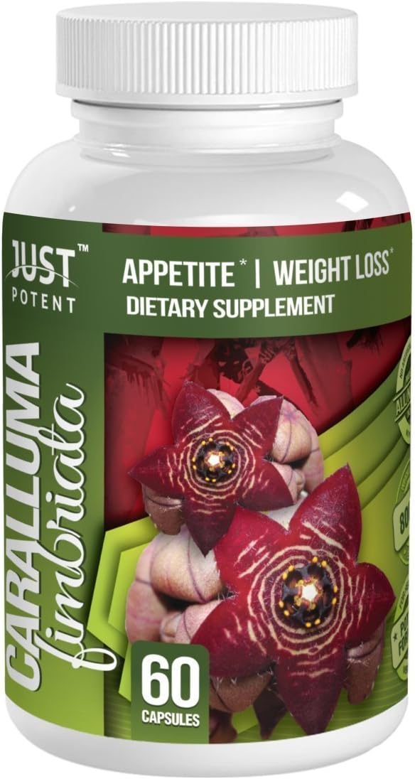 Just Potent Caralluma Fimbriata Extract :: All Natural Weight Loss Supplement and Appetite Suppressant :: 800mg Per Serving :: 60 Capsules