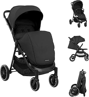 Kikkaboo cochecito silla de bebé Sarah plegable ajustable portavasos hasta 22 kg, color:negro
