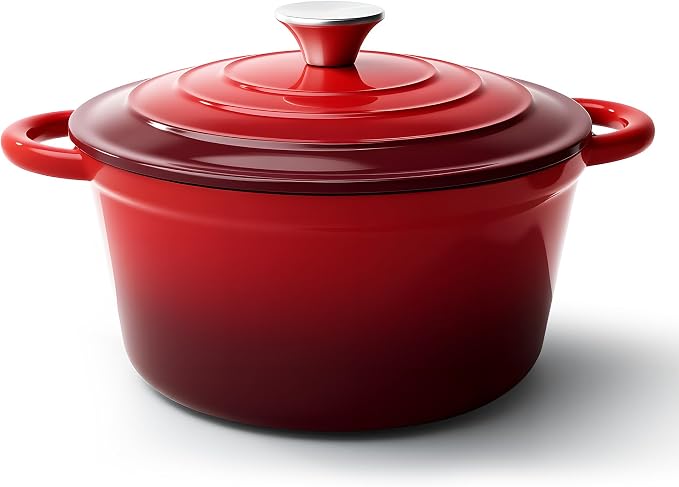 6 Quart Dutch Oven Pot with Lid, Non Stick Enameled