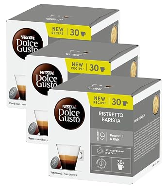 NESCAFE DOLCE GUSTO Espresso Ristretto Barista Coffee Pods x30 Pack of 3, Total 90 Pods