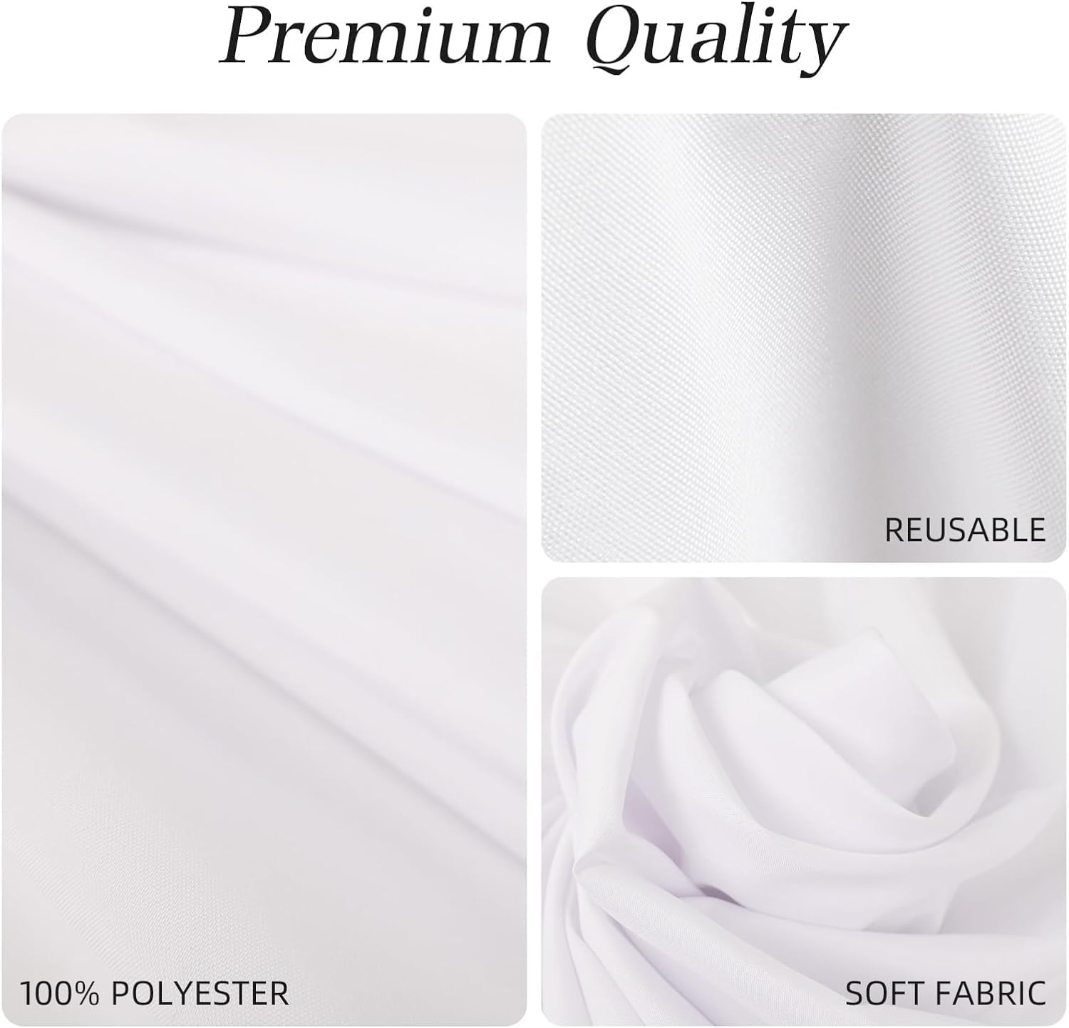 DRESSMAKER 10 Pack White Table Cloth Rectangle 60x102 Inches Polyester Tablecloth for 6ft Tables Washable Fabric Bulk Table Cloths for Party,Wedding Banquet