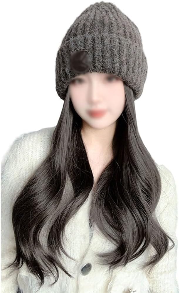 Wig Cap Women's Wig Cap, Wavy Long Hair Wig Cap, Knitted Cap, Suitable for Daily Theme Parties, Concerts, Dates Hair Extension Cap (Color : 01)