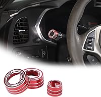 Vista 1 de Cubierta de palanca de ajuste de limpiaparabrisas de automóvil de aleación de aluminio, decoración interior para Chevrolet Corvette C7 2014-2019 Rojo