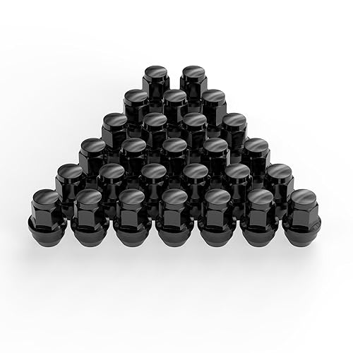 24pcs 14x1.5 OEM Negro Lug Nuts para 2015-2023 F150Expedition, M14x1.5 Estilo de fábrica Acorn 0.827 in Hex Large One-Piece Wheel Lug Nut Factory