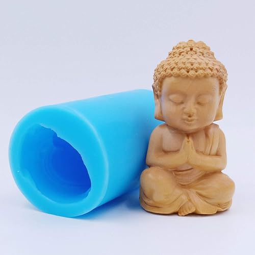 Miniatura 6 de Moldes de silicona para velas de diseño de Buda para decoración de moldes de silicona para manualidades de resina epoxi aroma, molde de yeso