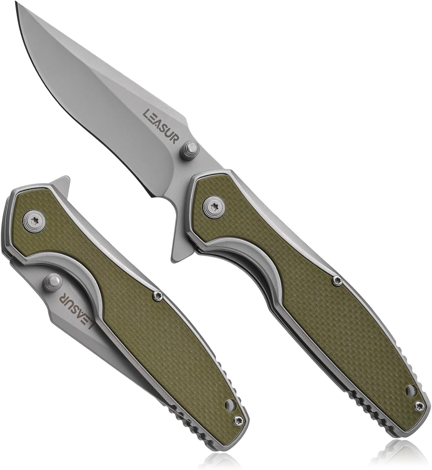 Folding Knife for men women, EDC Tactical Knife with 3'' D2 Steel Blade and G10 Handle, Liner Lock&Thumb Stud, Gift for Birthday Fishing Hunting Camping Survival