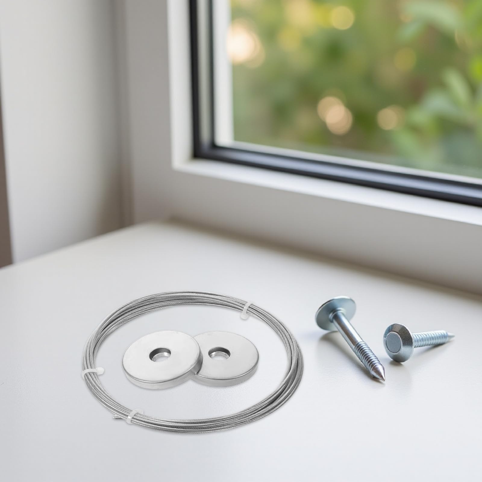 1 Set Wäscheleine aus Edelstahl: 5 Meter Lange Wäscheleine für den Außenbereich, z. B. für Balkon oder Badezimmer – Wäscheständer mit Wandmontage und Gardinenstange