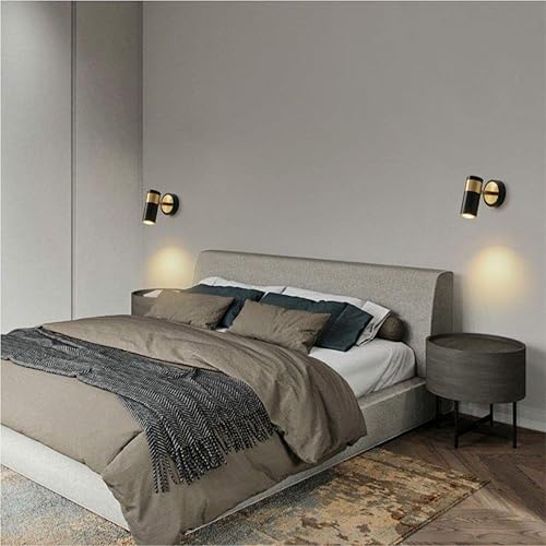 Miniatura 5 de Aplique de pared industrial negro retro 1 luz interior lámpara de pared con pantalla cilíndrica LED proyector de pared para mesita de noche