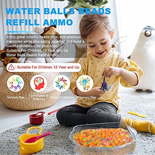 Chermory Water Balls Beads Refill Ammo (7-8Mm 2 Pack-70,000 Per Pack)–Water Bullets Beads For Water Blaster Gun Toys, Non-Toxic Water-Based Balls Bullet (Blue & Orange, 7-8Mm 140,000Pcs) #TOP6