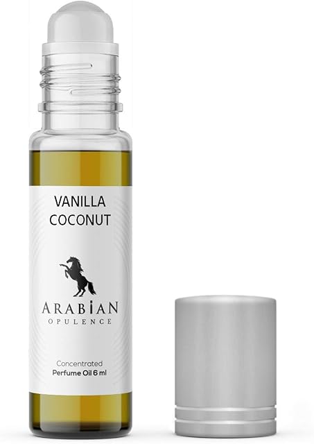 FR291 VANILLA COCONUT unisex perfume oil. 6ml roll-on bottle. Arabian Opulence.
