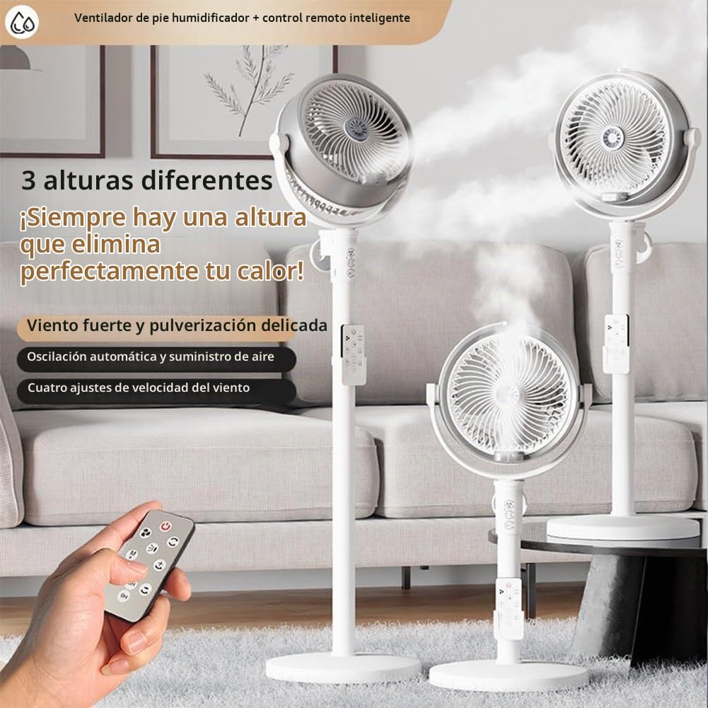 Ventilador de nebulización portátil para exteriores: oscilación de 4 velocidades con control remoto y temporizador (negro)