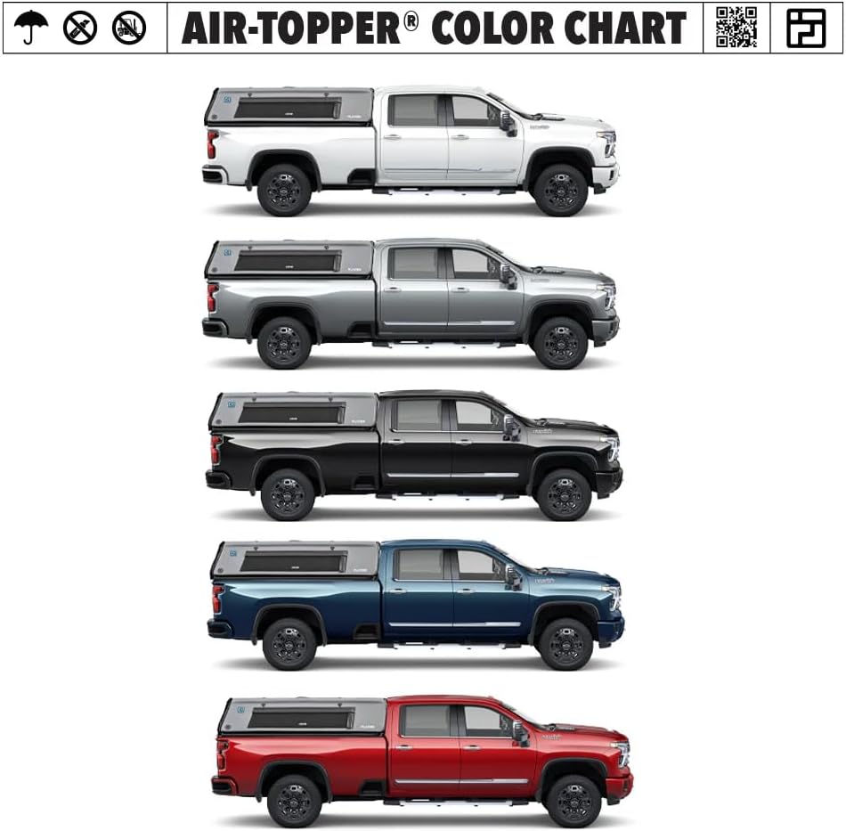 FLATED AirTopper CAP80 Inflatable Truck Cap | Lightweight Camper Shell & Truck Topper for self Install Truck Cap 8 ft Bed