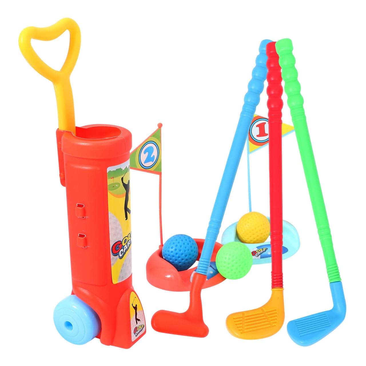 HEMOTON Juego de golf para niños pequeños, maletín de golf para niños, juguete deportivo – Juego de palos de golf para interior y exterior para niños y niñas 2, 3, 4, 5 años