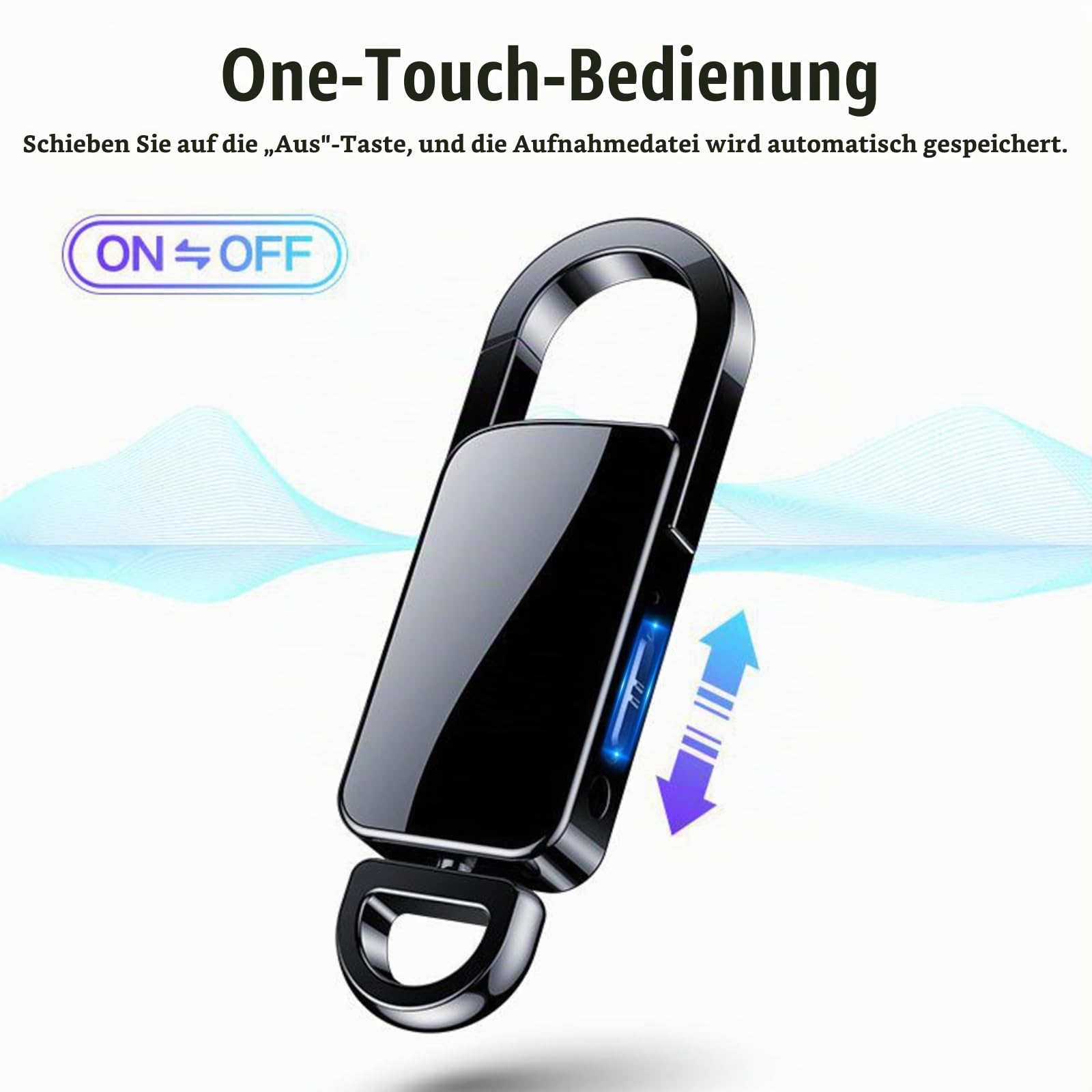 128GB Diktiergerät Mini, Voice Activated Recorder mit Dreifacher Rauschunterdrückung, 1500H Audio Speicher und 8-Stunden Akkulaufzeit für Meetings, Vorträge, Interviews
