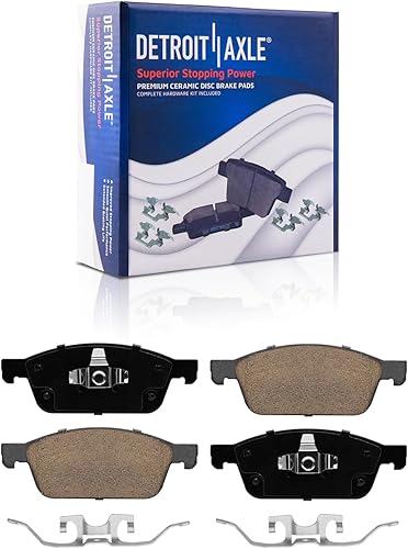 Miniatura 6 de Detroit Axle - Kit de frenos para Ford 2013-2016 Escape 2014-2018 Transit Connect Rotores de freno de disco ranurados perforados Pastillas de freno