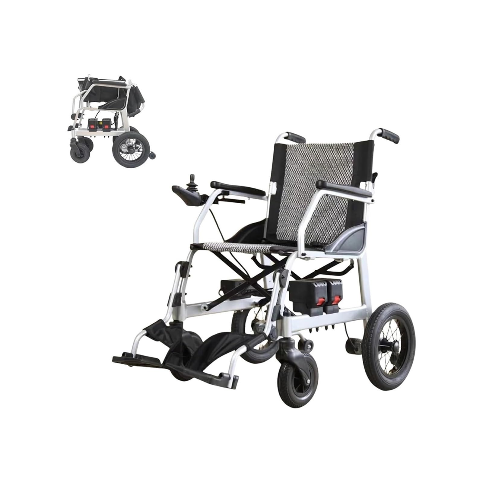 Sillas Ruedas Eléctricas Ultraligeras Adultos, Motorizadas Plegables Personas Mayores, Todoterreno Con Motor Sin Escobillas, Batería Desmontable, Compactas Portátiles