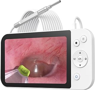 Gearwell Otoscope Camera, 3.9mm Digital Endoscope Visual Ear Scope with 5-Inch IPS Screen, 1080P Ear Inspection Tool with Memory Card MS500 for Ear Canal Viewing Setup