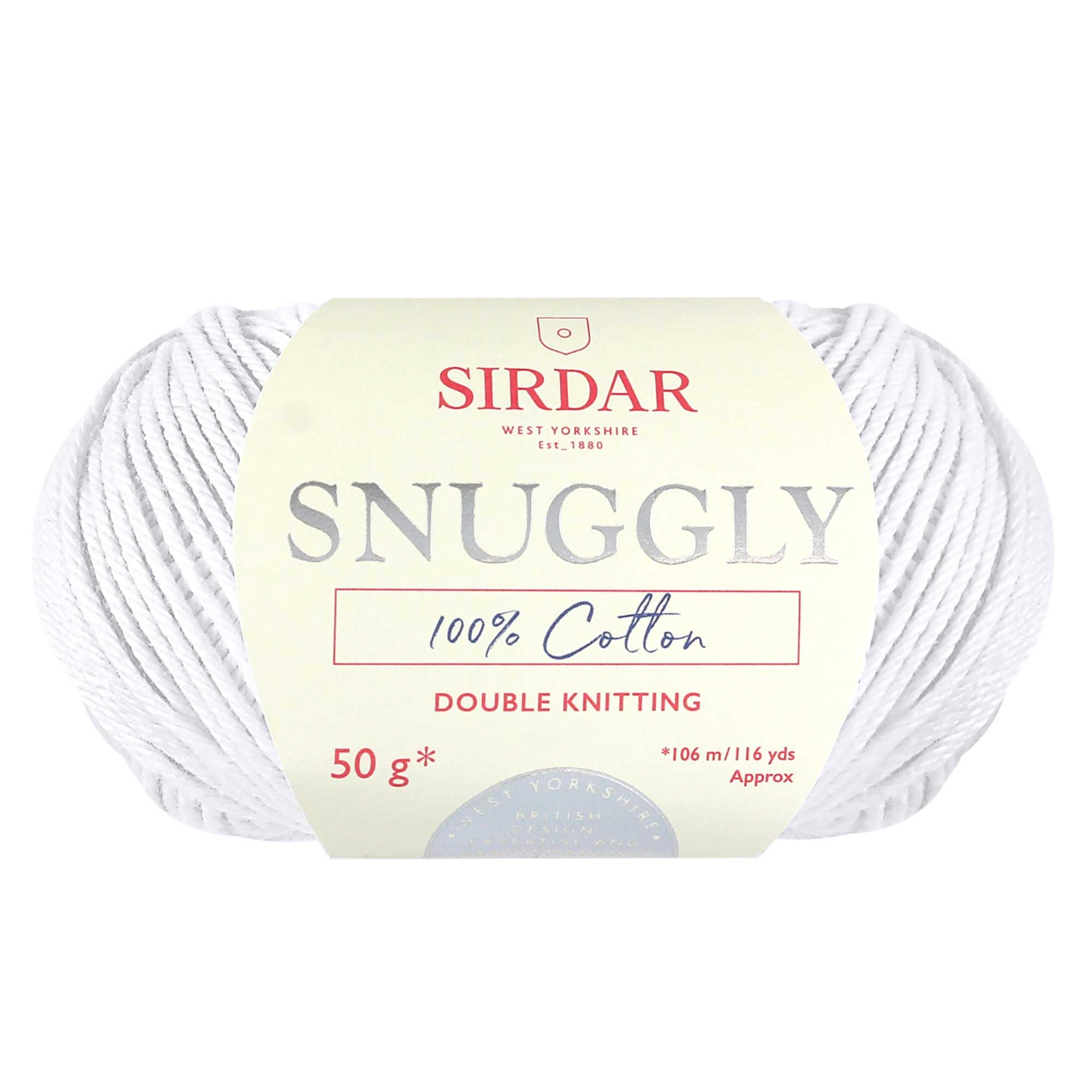 Sirdar Snuggly 100% Cotton, White (762), 50g