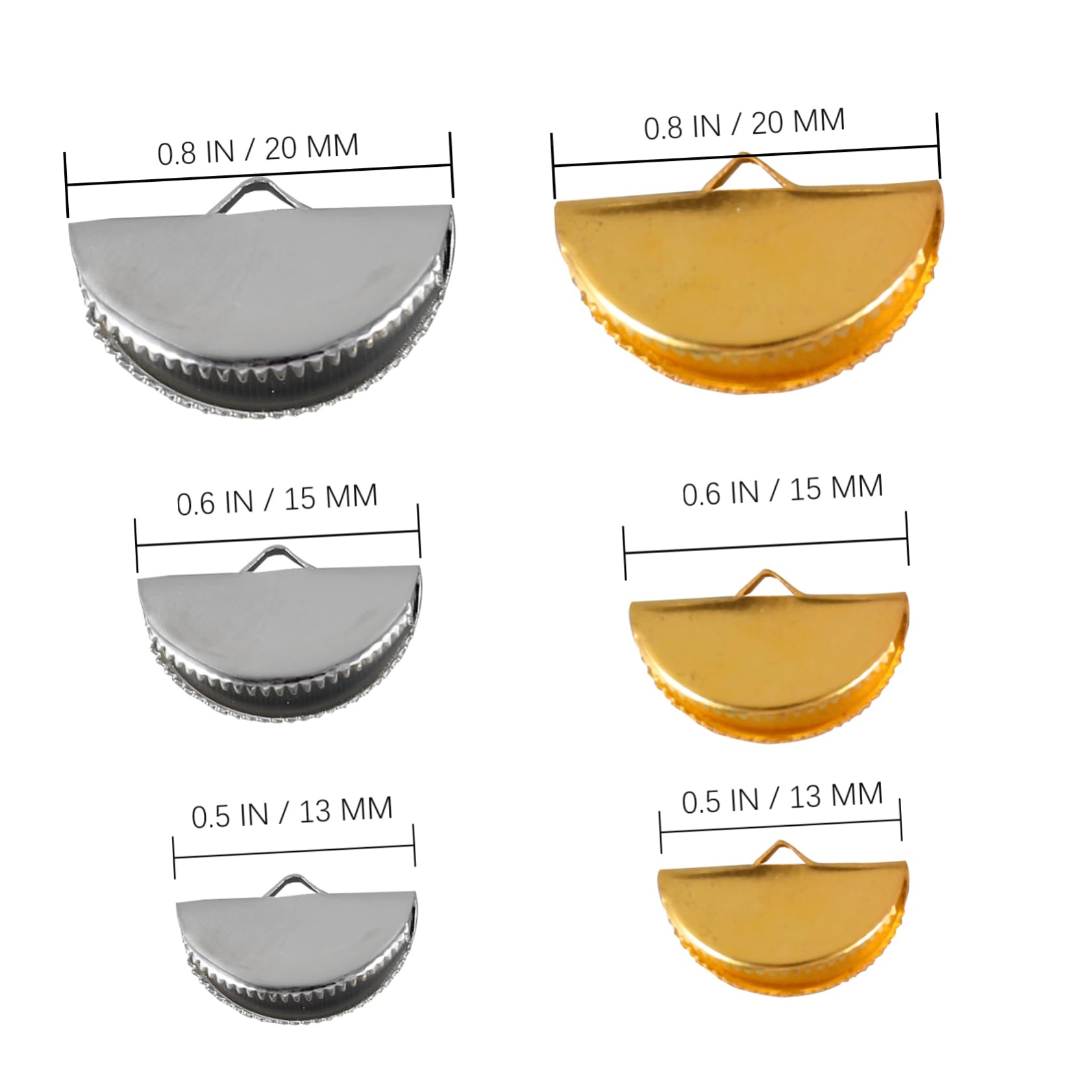 ULDIGI DIY Jewelry Making Kit 300pcs Half Round Ribbon Cord Crimp Ends Connector Charms