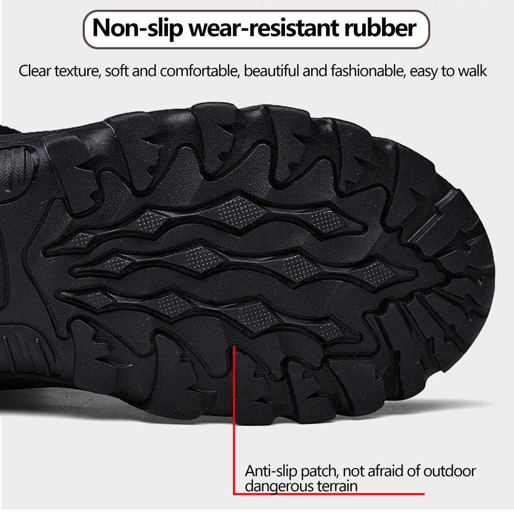 MNSSRN-MM Zapatos de algodón para exteriores de invierno, zapatos de senderismo antideslizantes resistentes al frío, zapatos deportivos para senderismo y ocio,Marrón,48