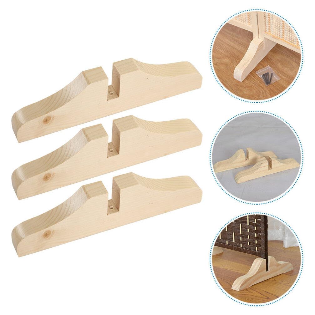 Yardwe 3 Piezas Soporte Divisor De Ambiente De Madera Pies Resistentes para Panel De Pantalla MóVil Base Divisoria De Ambientes para Sala Dormitorio Oficina