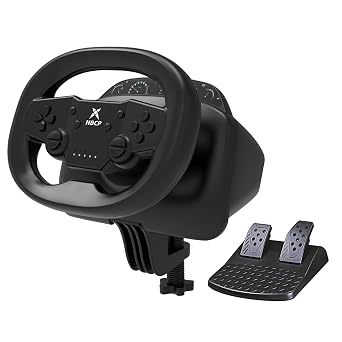 NBCP 270 Wireless Gaming Steering Wheel with Pedals for PC/PS4,Bluetooth