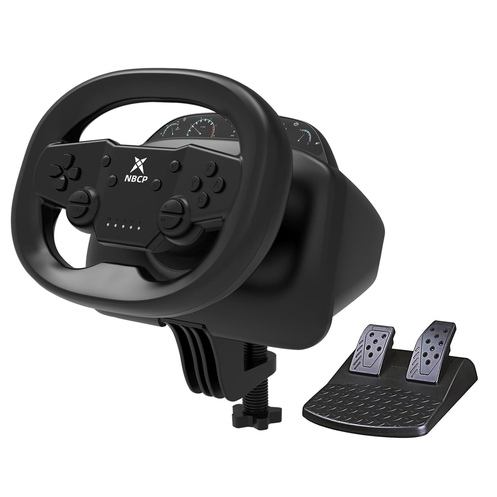 DOYO PS4 Steering Wheel and Pedals, 270 Degree Wireless Gaming Racing Wheel with Dual-Vibration Motors, Pro Racing Wheel for PC, Switch, PS4, PS3, IOS & Android Mobile Phones : Video Games