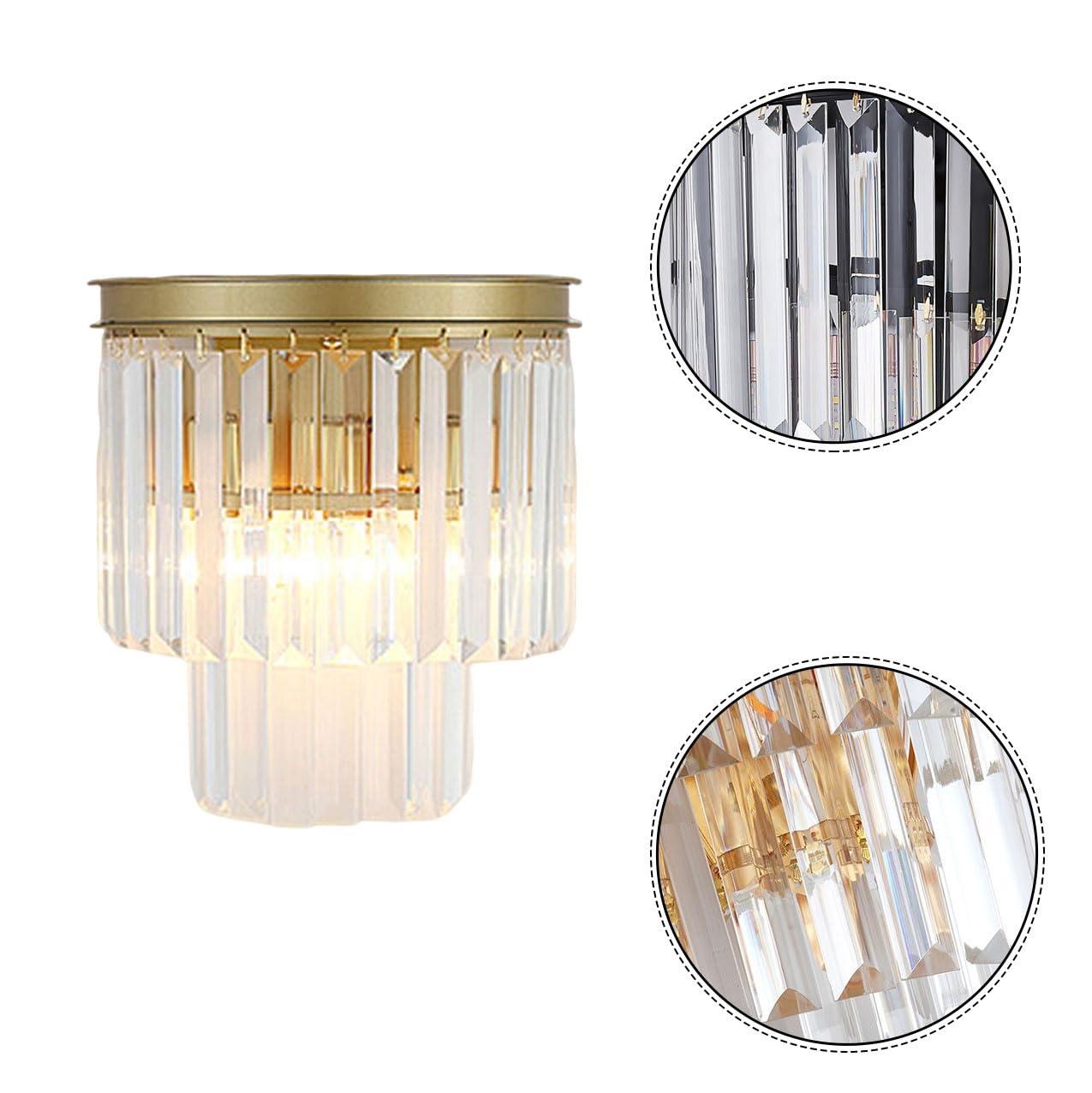 Wandleuchte im amerikanischen Retro-Stil mit Kristallschirm, luxuriöses europäisches Design, goldene Wandleuchte, rostfreie Hardware, Wandleuchte für die Inneneinrichtung im Wohnzi
