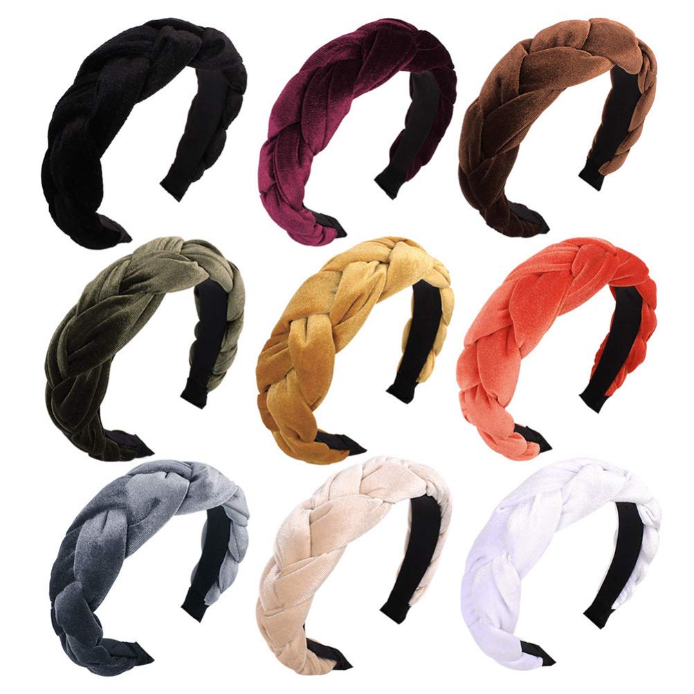 FOMIYES Diadema Ancha de Tela para Mujer Diseño de Encaje, 4 Piezas, Accesorio Cabello Cómodo y Único para Uso Diario