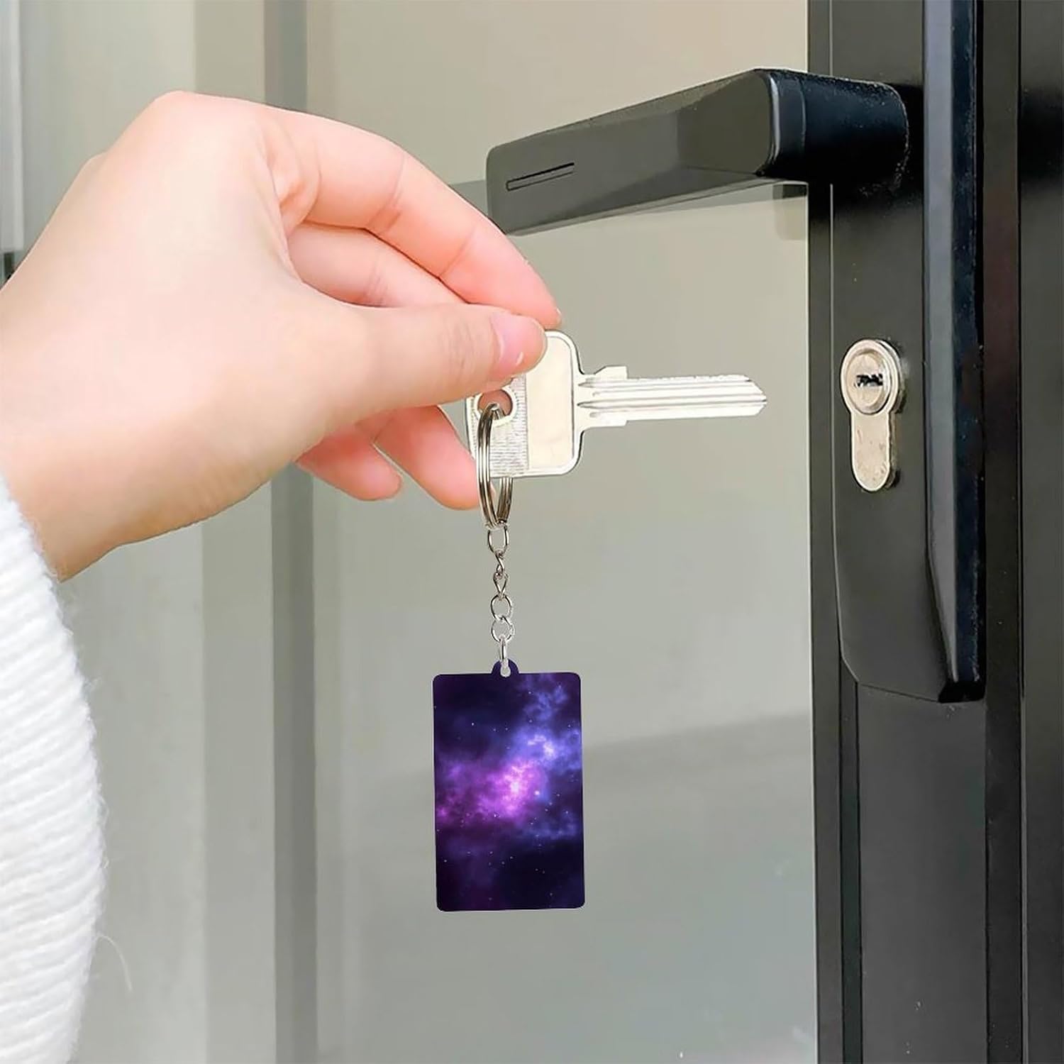 Magic Galaxy Sky Purple Clear Acrylic KeyChain image 4