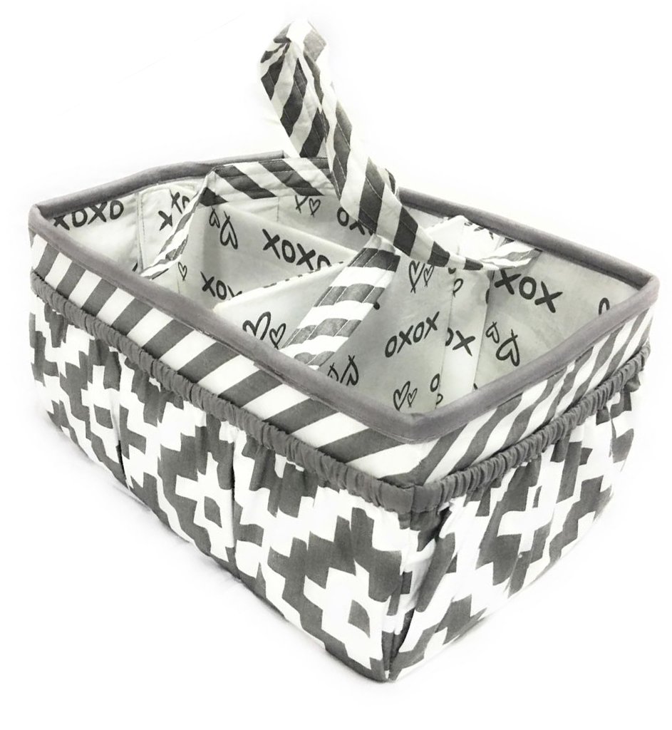 Bacati Love Grey Kids Storage (Nursery Storage Caddy)