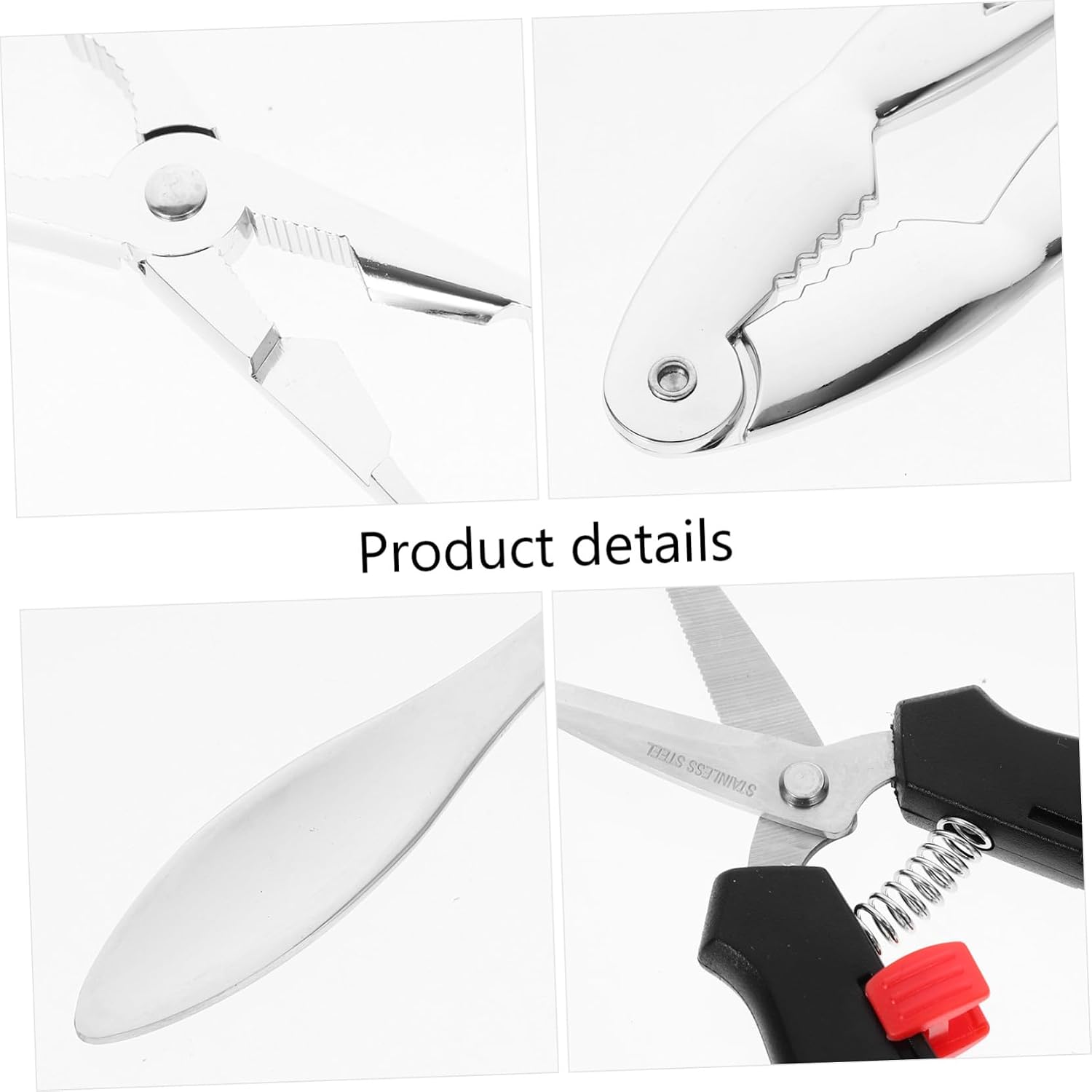 Unomor 6-piece Crab Peeling Tool Kit Crab Fork Clamp Seafood Needle Stainless Steel Easy to Operate Carry