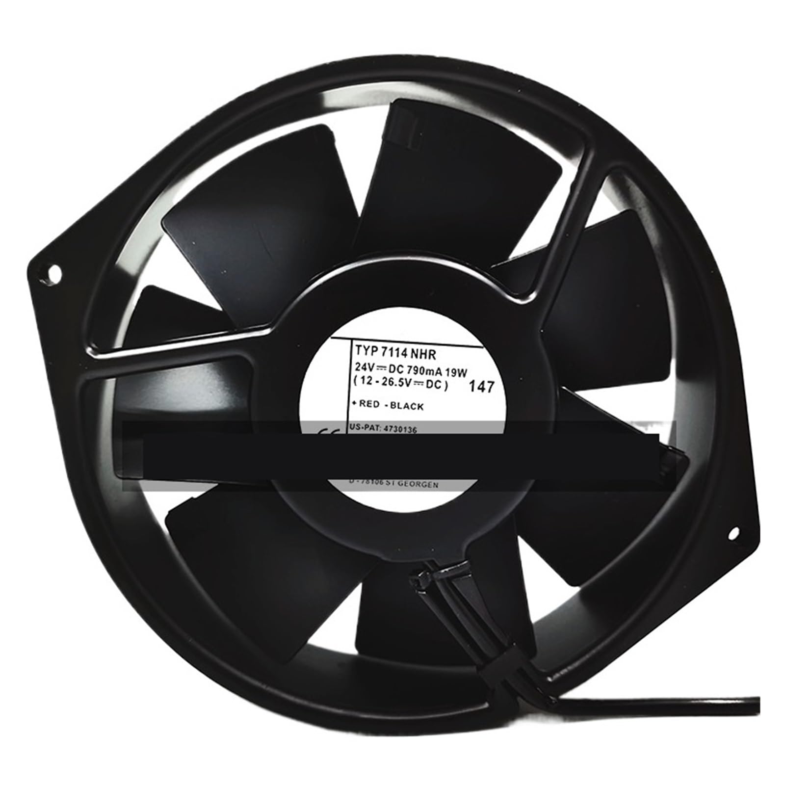 Ventilateur de refroidissement 24V 150x38 mm doté d'un châssis robuste en aluminium