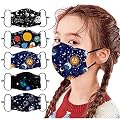 ORT 5PCS Reusable Washable Face Bandanas,Breathable Protective Face_Masks with Adjustable Ear Straps for Children,Cute Printed Face Coverings for Kids Boys Girls Outdoor Students Back to School