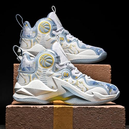 Bolognifi Tênis de basquete masculino com sola de borracha de malha antiderrapante tênis de corrida