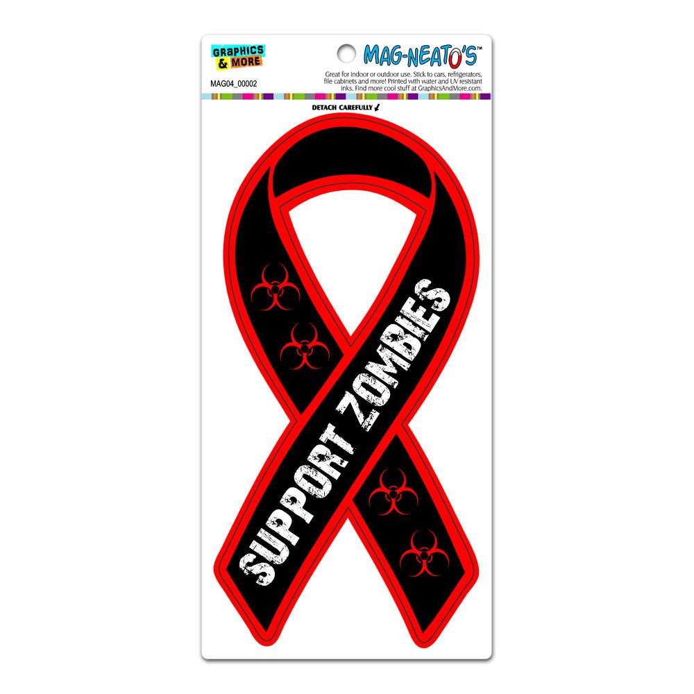 GRAPHICS & MORE Support Zombies Ribbon Red Automotive Car Refrigerator Locker Vinyl Magnet