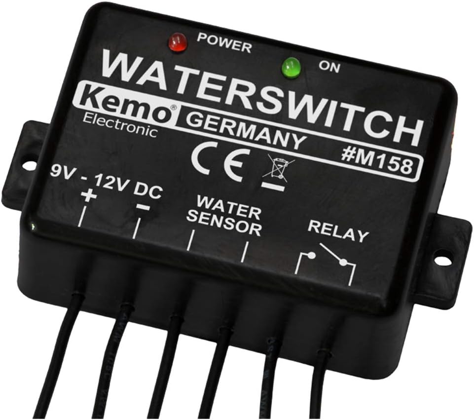 Kemo M158 Water Detector 9-12V/DC Integrated Relay. Control Sirens ...