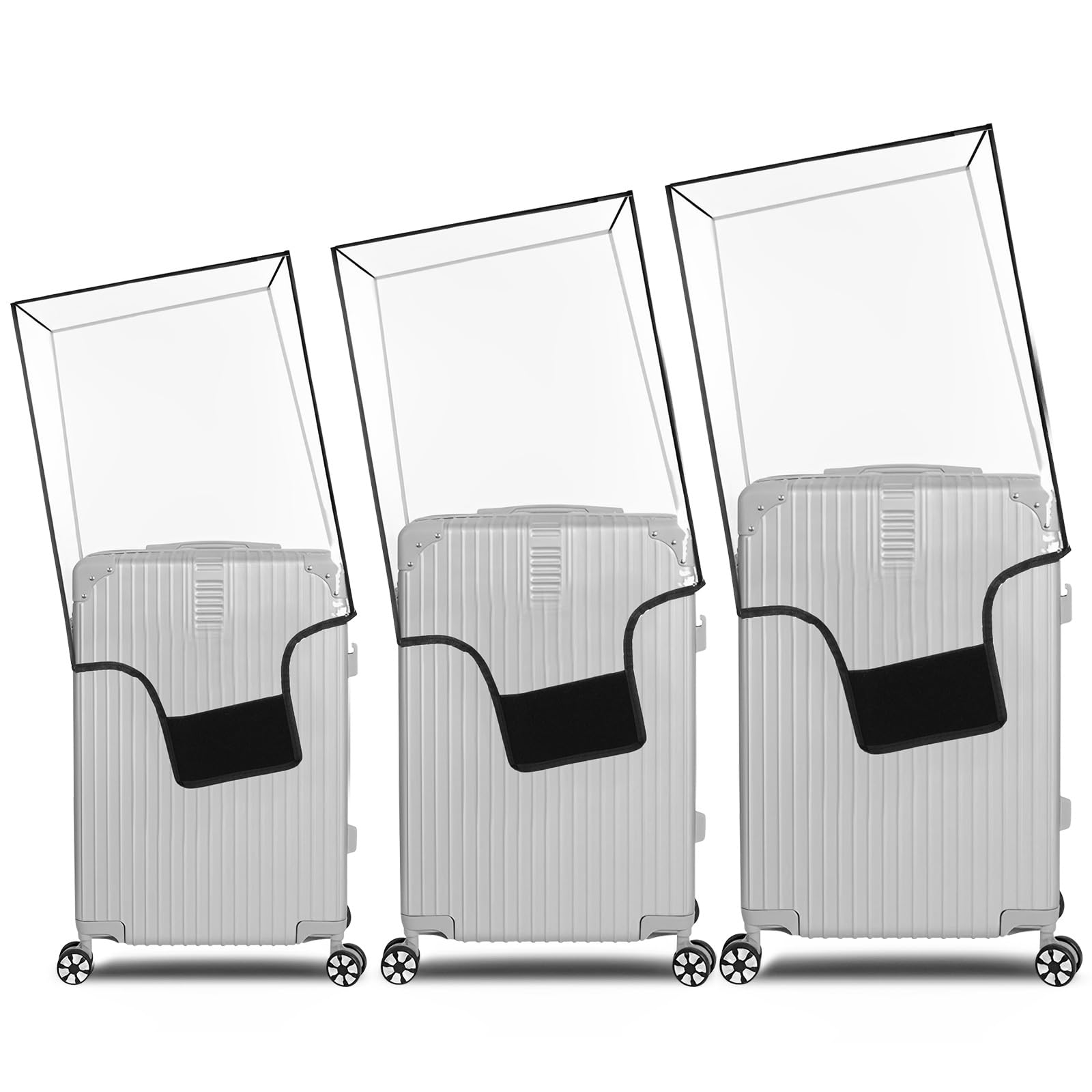 2 coperture per valigie in PVC, ipereabili, trasparenti, per bagagli