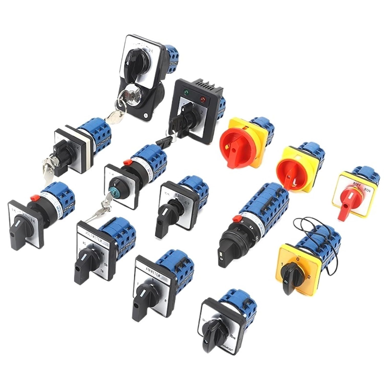 1Pcs SZW26/LW26-20C YH5.3Y 20A 3 Poles Voltmeter 7 Positions Selector Rotary Cam Changeover Switch with Key