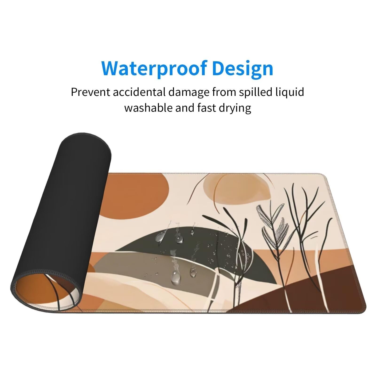 Tappetino Mouse, Tappetino Mouse Gaming Grande XXL 1500x800x3mm Tappetino Scrivania Mouse Pad, Base in Gomma Antiscivolo, Bordi Cuciti,Lavabile, Mousepad per Ufficio e Gaming (Paesaggio astratto) R106
