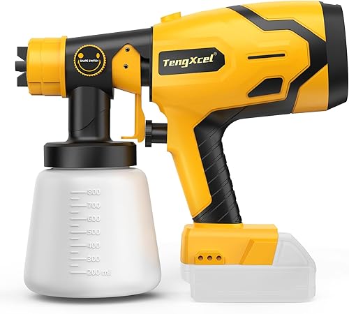 Pulverizador de pintura inalámbrico para batería Dewalt de 20 V, pulverizador de pintura sin escobillas de 600 W con contenedor de 1000 lúmenes,