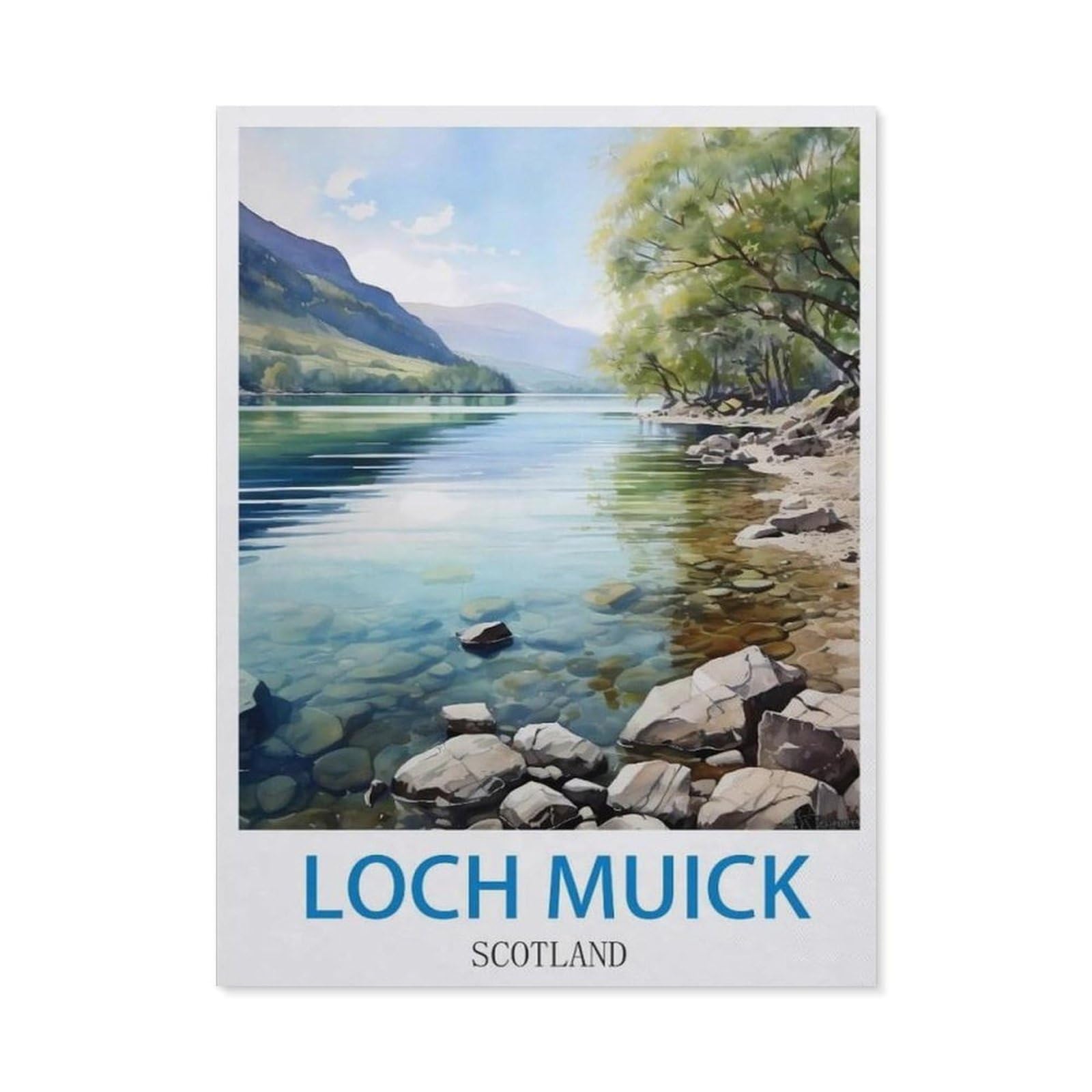 BEAYODKP 5D DIY Diamond Painting kit，Loch Muick Scotland（30x40cm）