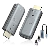 Wireless HDMI Transmitter and Receiver, Plug & Play Portable Wireless HDMI with Adapter, 4K Decode Transmit to 1080P Output Support 2.4/5GHz, 100FT for Streaming Video Laptop/Pc/Tv Box