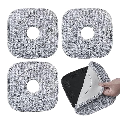 Recarga De Trapeador | 4 Piezas Padres Lavables Cuadrados Altamente Absorbentes Mopas De Microfibra | Cepillo De Matorral De Limpieza Profunda Para Cuidado De Pisos De Madera Dura Compatible Con