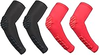 Vista 7 de Paquete de 4 mangas de baloncesto para brazos, de compresión a prueba de golpes, acolchadas para codo, protección para jóvenes, niños y adultos