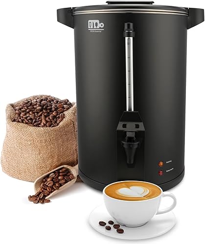 Urna de café comercial de 30 tazas de 6 L, 750 W, cafetera de doble pared de percolado, dispensador de urna de agua caliente de acero inoxidable con