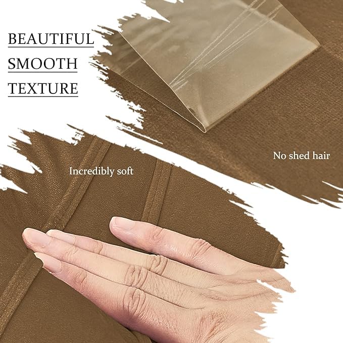Image of Amazon Brand - Umi Decorative Striped Throw Pillow Covers 22 X 22 Inch,Soft Solid Velvet Pillow Covers Cushion Case with Zigzag Pattern for Sofa Bedroom 55 X 55 Cm (Pack of 2) Brown
